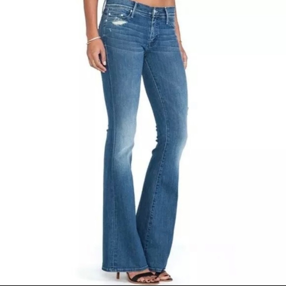 Mother Cruiser Flare Denim in Graffiti Girl